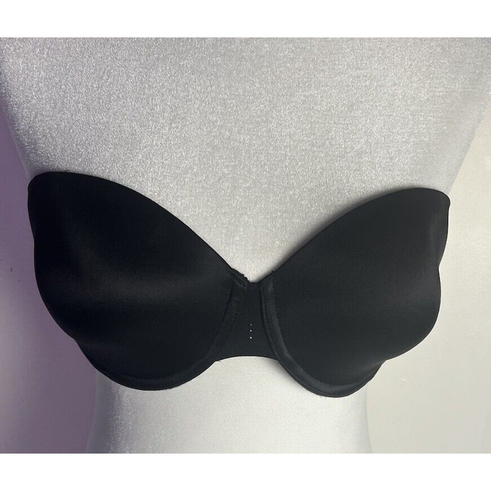 Victoria's Secret Pure Black Solid 34DD Bare Every‎ Day Strapless Bra VS